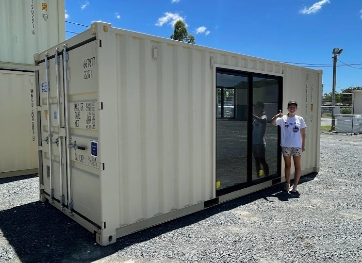 A modified shipping container